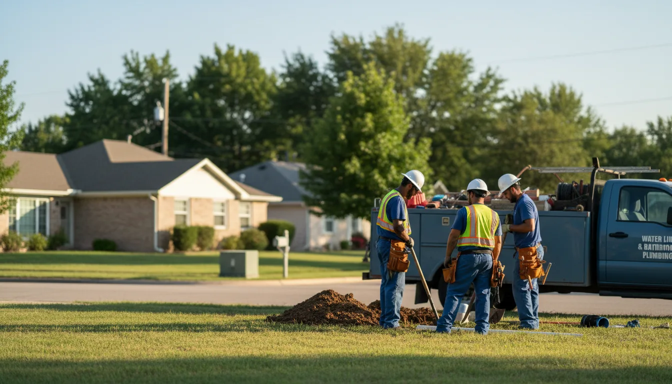 Residential water line and bathroom plumbing service in Camden, OH
